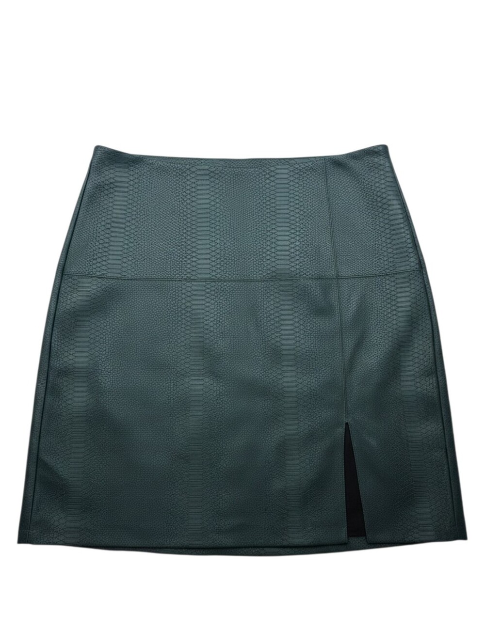 AVA & VIV Dark Green Faux Snakeskin Midi Skirt In 2X NWT